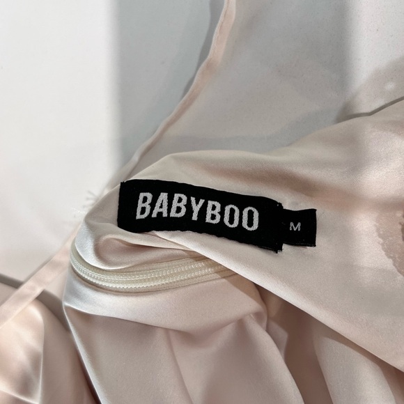 Babyboo Chic Cream Slip Dress with Slit - Picture 9 of 16